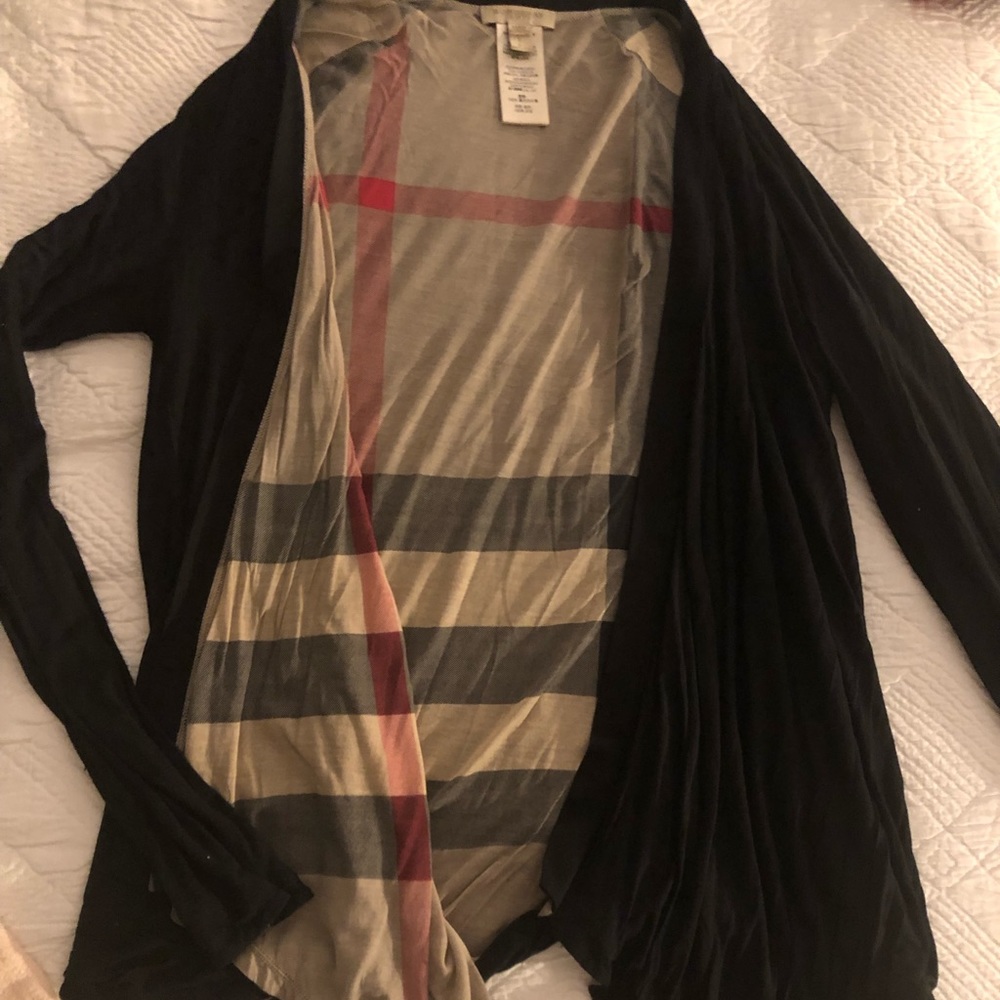 Burberry Open Front Jersey Cardigan